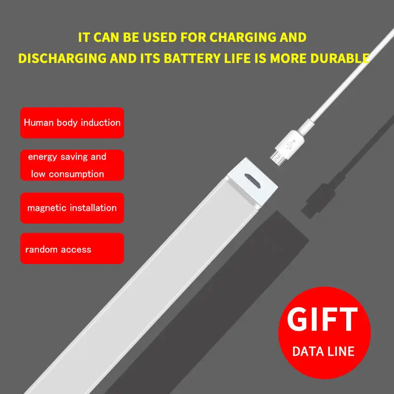 Светодиодный светильник для шкафа с зарядкой от USB беспроводной светодиодный ночник датчиком