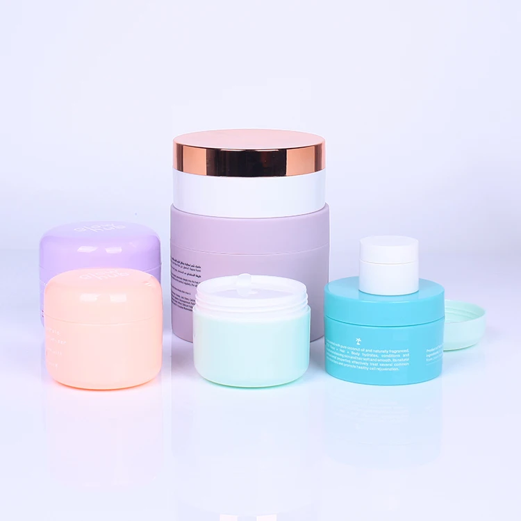 Matte Empty plastic body face cream jar, night cream jar