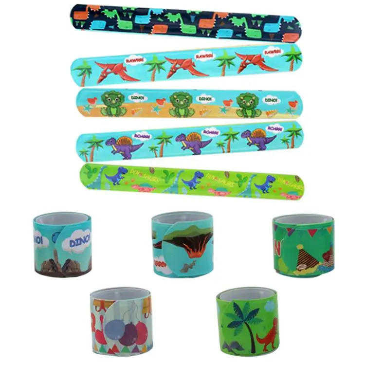 Slap Bracelets Snap Bands For Kids 1st Boy Roar Birthday Party Favor Dinosaur Gift