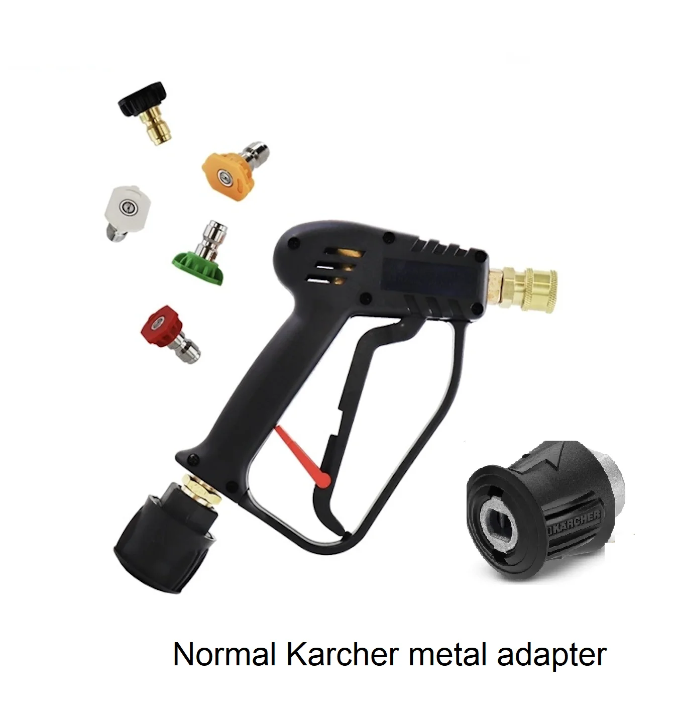 M22 Swivel High Pressure Spray Gun With Metal Hose Connector and Color Quick Connect Nozzle For Karcher K2-K7 Pressure Washer