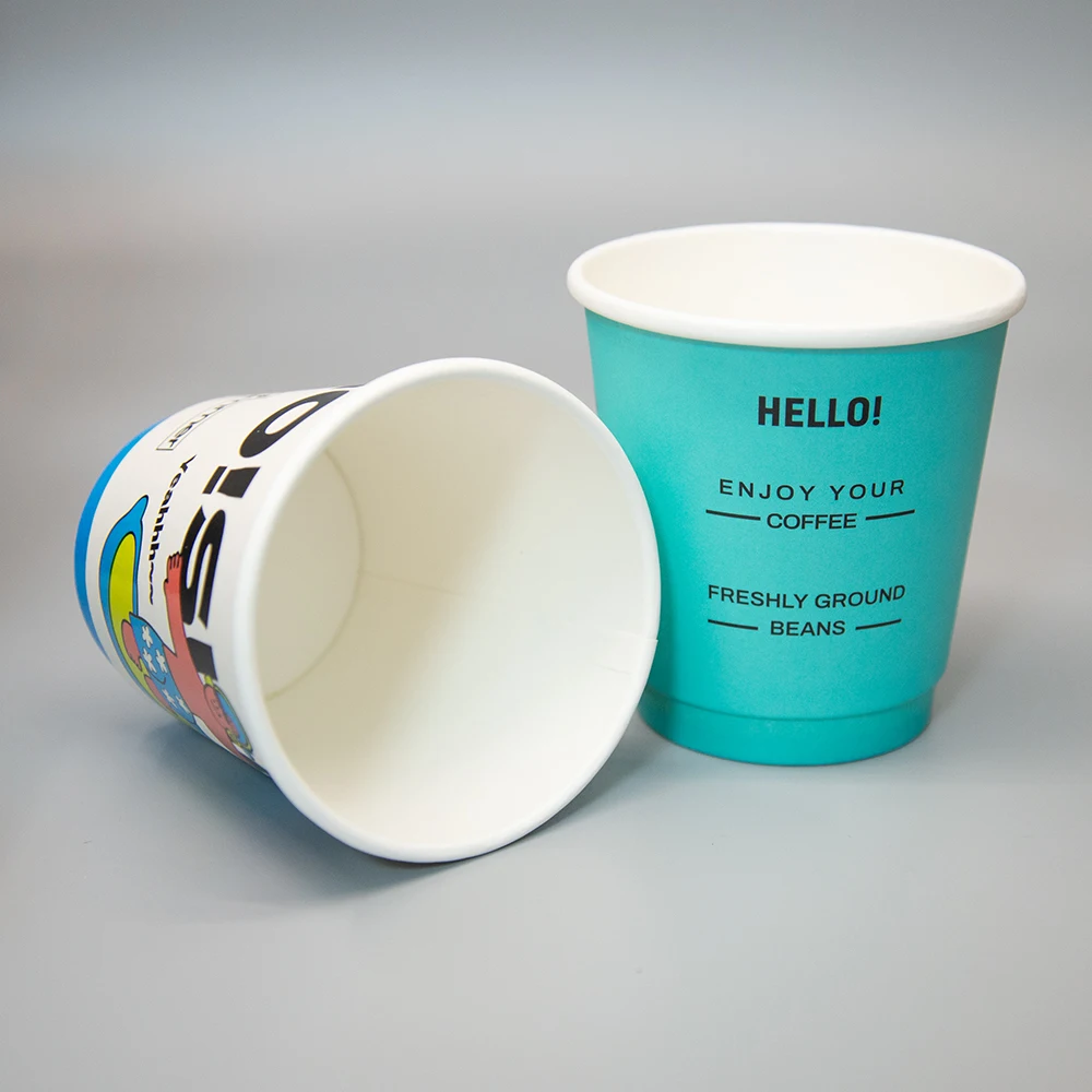 7oz 8oz 9oz 10oz 12oz 14oz 16oz Custom Disposable Coffee Paper Cup Custom Paper Cups with Logo Double Paper Cups
