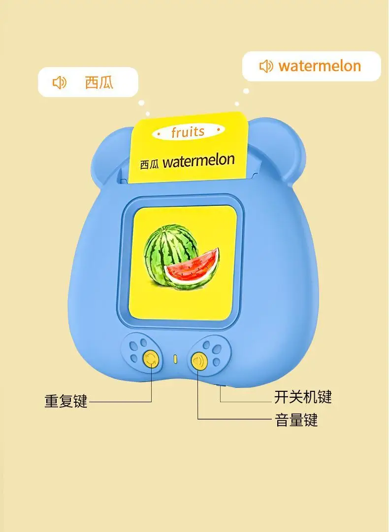 Early Education Machine Learning Toddlers Educational Toys Talking Audible English Flash Cards