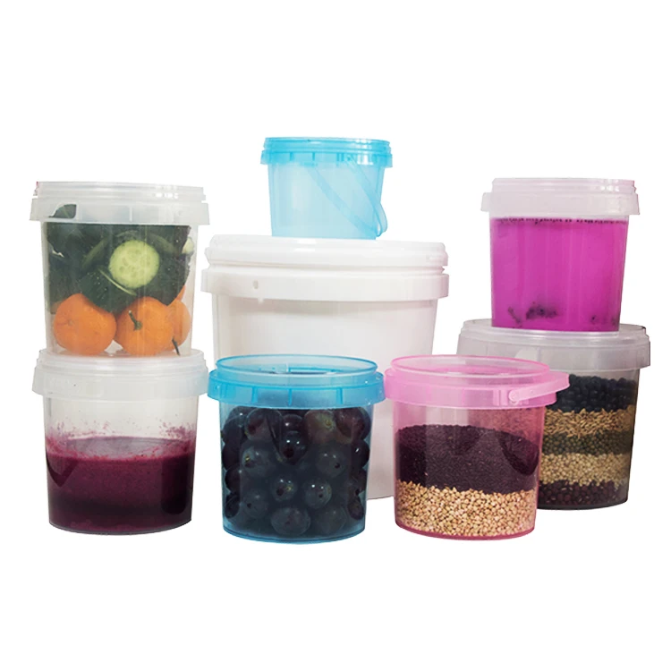 Wholesale Custom Round Plastic Food Containers Bucket Packaging Cheese Storage Box with Lids
