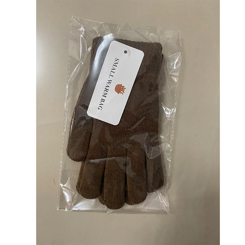 Wholesale Women Men Fleece Lined Thicken Acrylic Woolen Knitted Gloves Outdoor Casual Winter Knitted Gloves