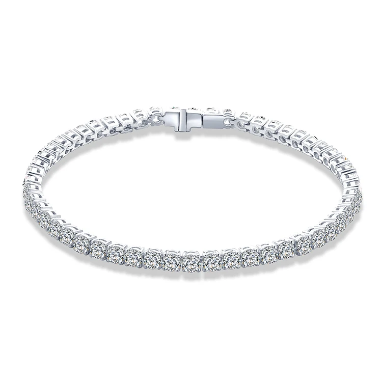 18 К серьги из чистого золота, 3 мм, псевдо бриллиант, Классический теннисный браслет для женщин и девочек к Рождеству