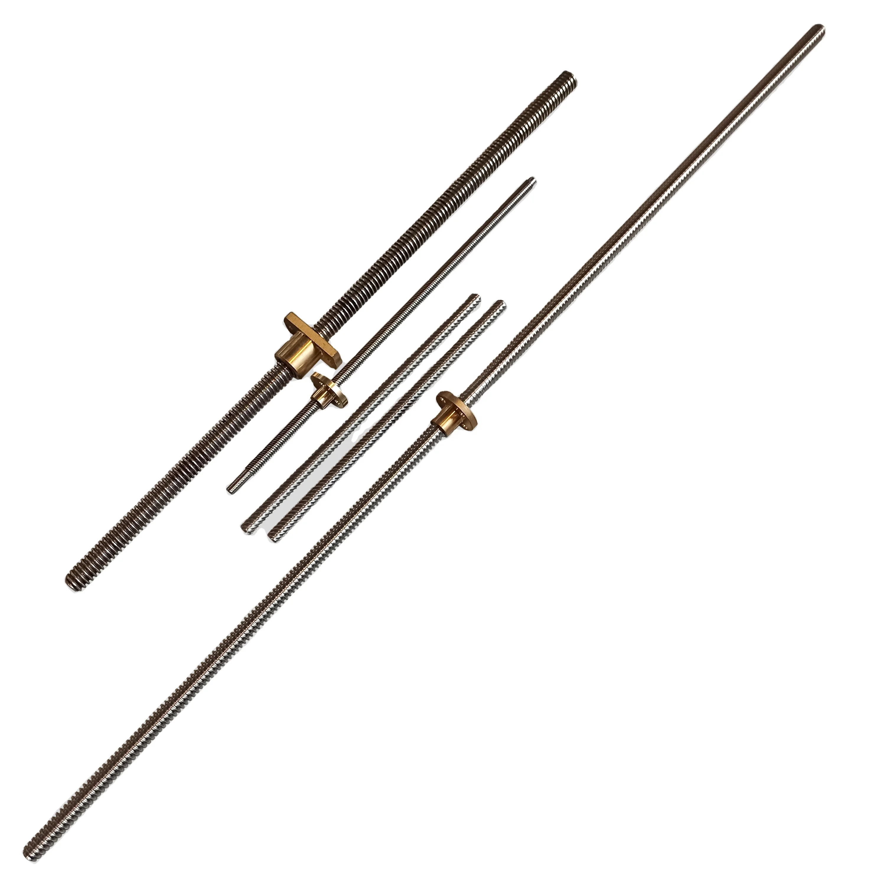 China 8mm diameter left and right thread T8*1 T8*2 T8*3 T8*4 T8*8  trapezoidal lead screw  with brass nuts