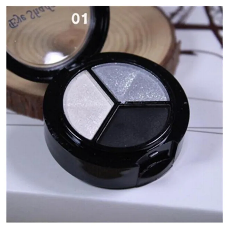 High pigment low MOQ best cost fast delivery 3 colors mixed custom brand shimmer glossy private label eye shadow oem