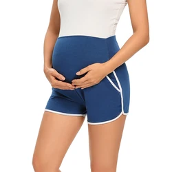 Wholesale Elastic Waist Abdominal Stitching Maternity Sports Yoga Shorts