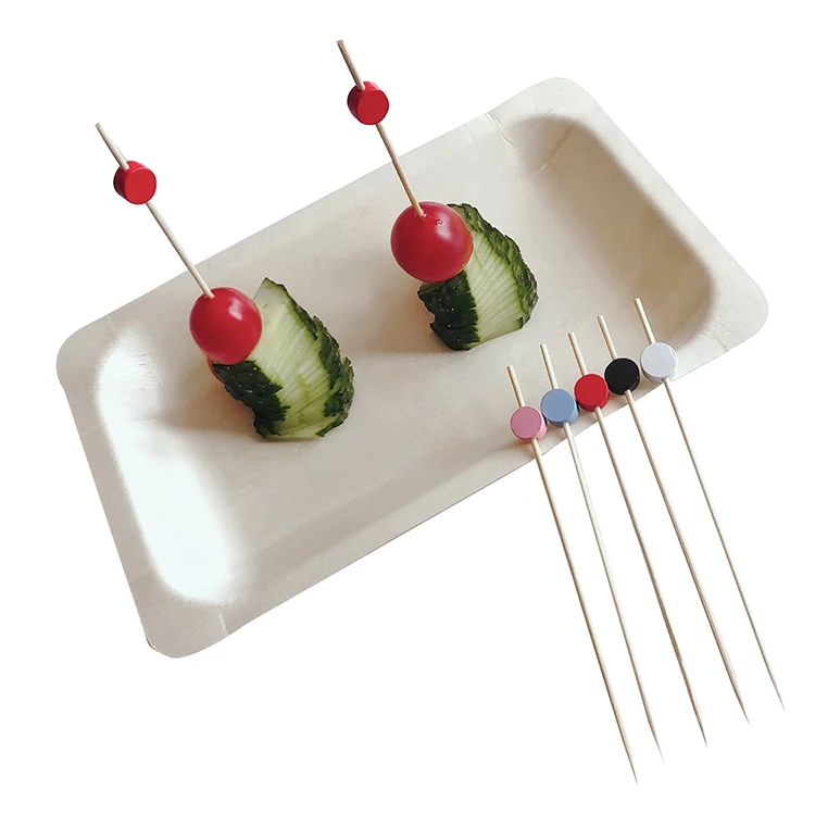 Disposable 100% Bamboo Cocktail Skewers Colorful Bamboo Sticks With Fruit