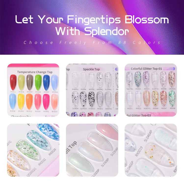 Top Coat 88 Colors Color Book OEM/ODM Privated Label Nail Gel Uv Gel Polish Colors nails supplies salon