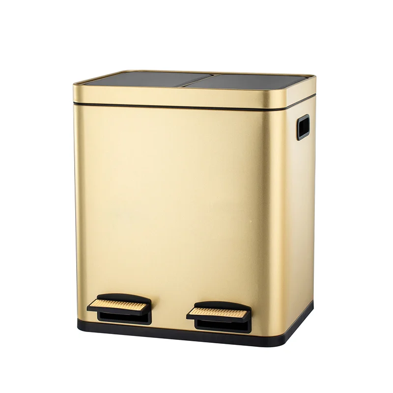 Popular 30L+30L trash can 2 Compartments  Soft close garbage can