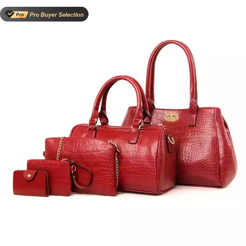 KALANTA bolsas feminina de luxo Pattern Trendy High Quality 5 Piece PU Purse Luxury Clutch Tote Handbag Set Ladies bolso