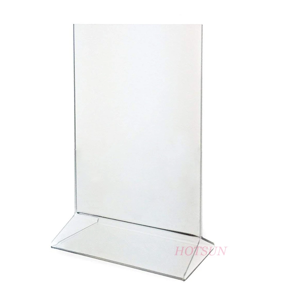 Wholesale 6 Pack T Shape PMMA Table Card Stand Clear Acrylic Sign Holder 5x7
