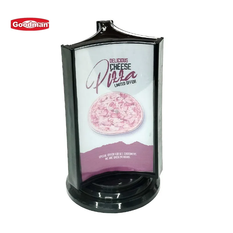Multiple size rotating  style plastic acrylic menu sign holder restaurant table menu holder