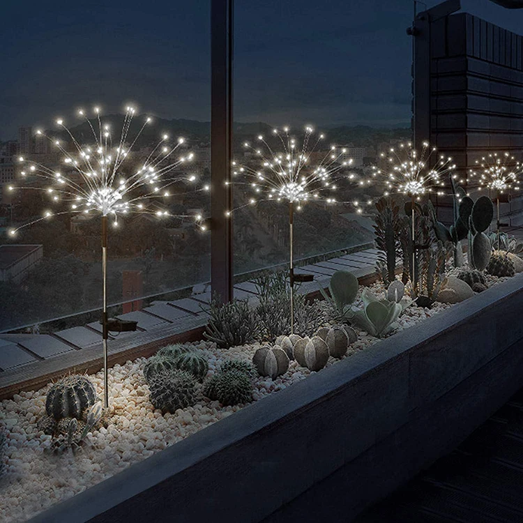  105 LED Outdoor Solar Garden Lights Firework Stake Starburst Fairy Christmas