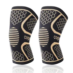 Copper Nylon Knee Support Pads Copper Compression Knee Brace Sleeve for Sports Workout Arthritis Pain Relief and Support