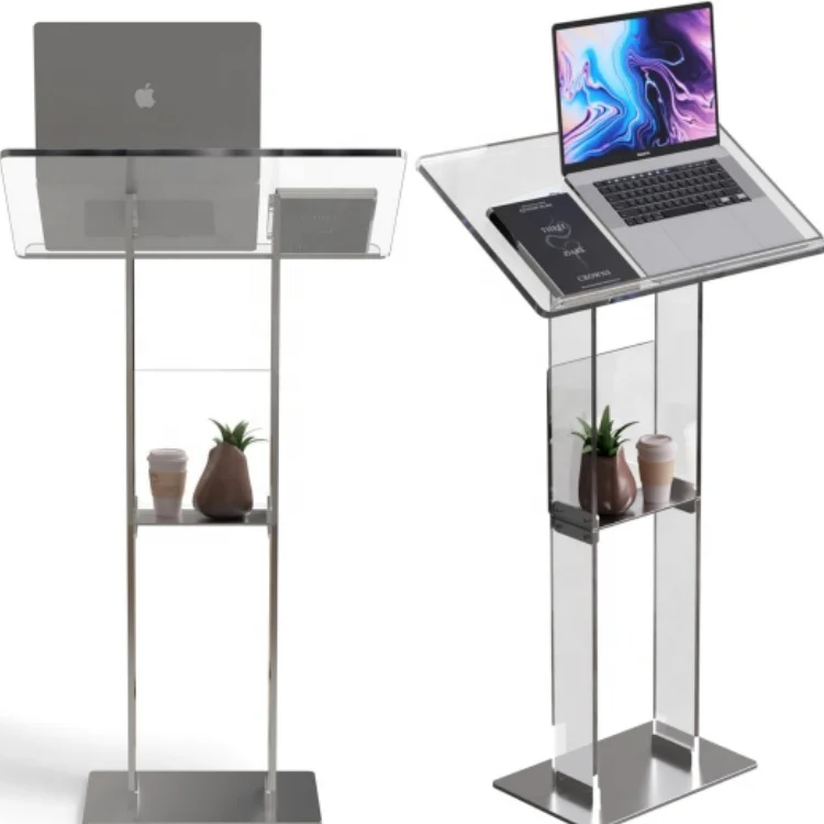 Acrylic Pulpit Podium Stand Ultra Clear Modern Portable Pulpits for Churches Pastors Modern School Classroom Lecterns