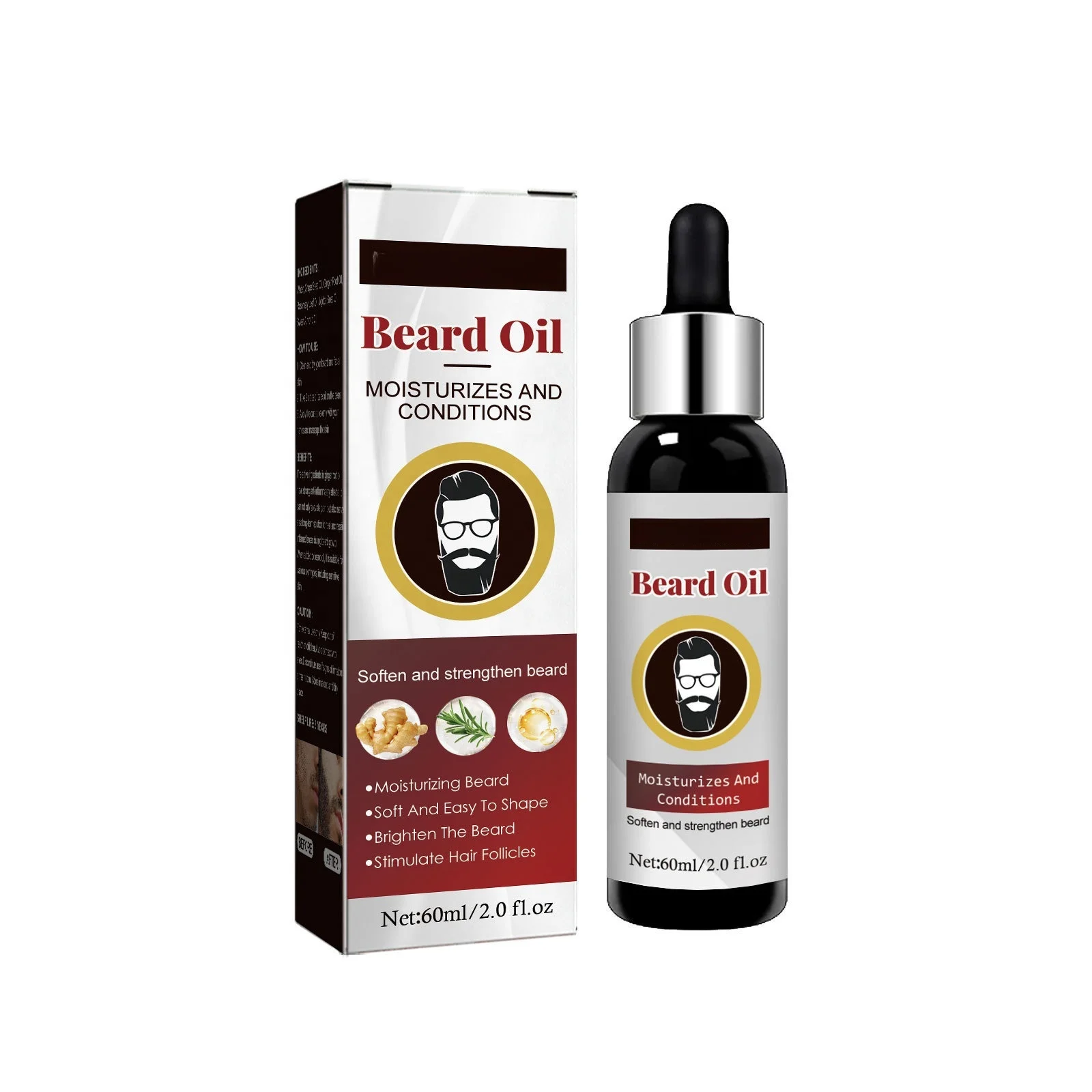 Factory Wholesale OEM Beard Oil for Strong and Healthy Growth Strengthen Beard Roots Essential Oil Promote Beard Growth