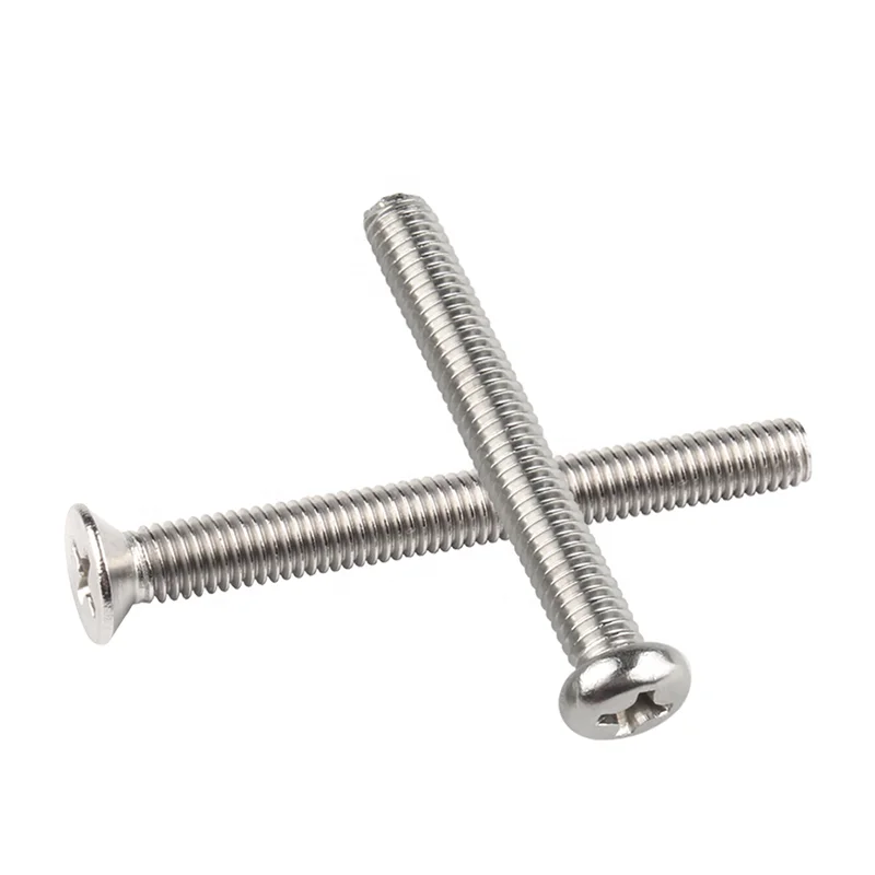 304 Stainless steel switch pane screw M4 Flat countersunk head Thread screws Bolt Cross Round Head Machine Screw