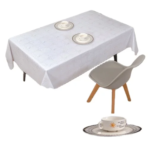 Soft Waterproof Embossed 4D Mantel Oilcloth Silver Golden Fabric Polyester PVC Vinyl Table Cloth Roll