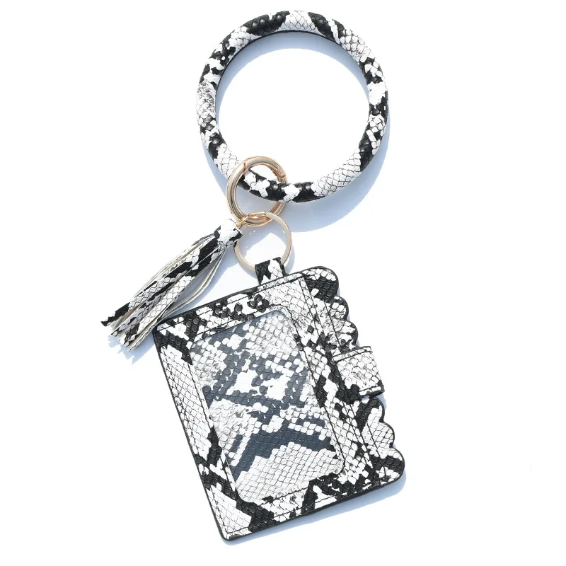 NEW fashion pu Leather Tassel bracelet wristlet keychain wallet women card holder wristlet wallet key chain