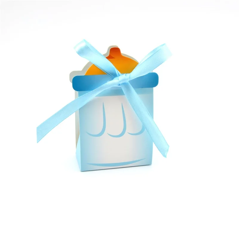 Wholesale Creative Baby Favors Box Feeding Bottle Shaped Paper Gift Candy Box for Baby Shower