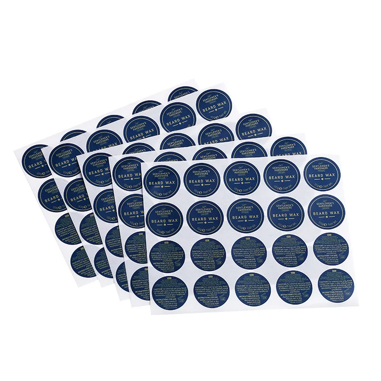 Custom Logo Printed Stickers Gold Stamping Round Seal Label Stickers for Packaging