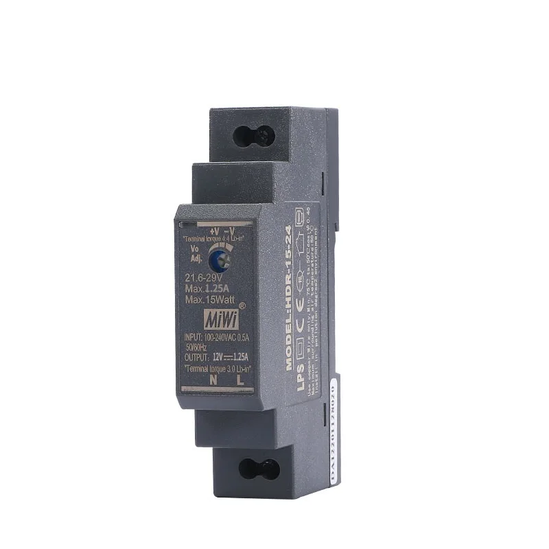 MiWi HDR-15-48 High quality din rail SMPS ac 230v to dc 48v power supply 15w with 2 years warranty