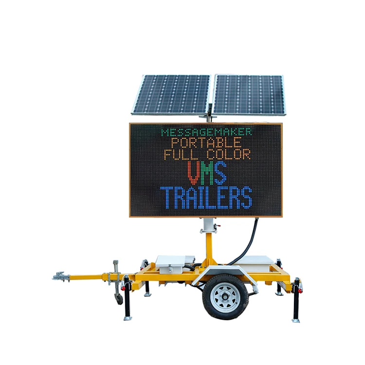 Solar Power Supply Trailer Traffic LED Variable Message Boards Signs Vms