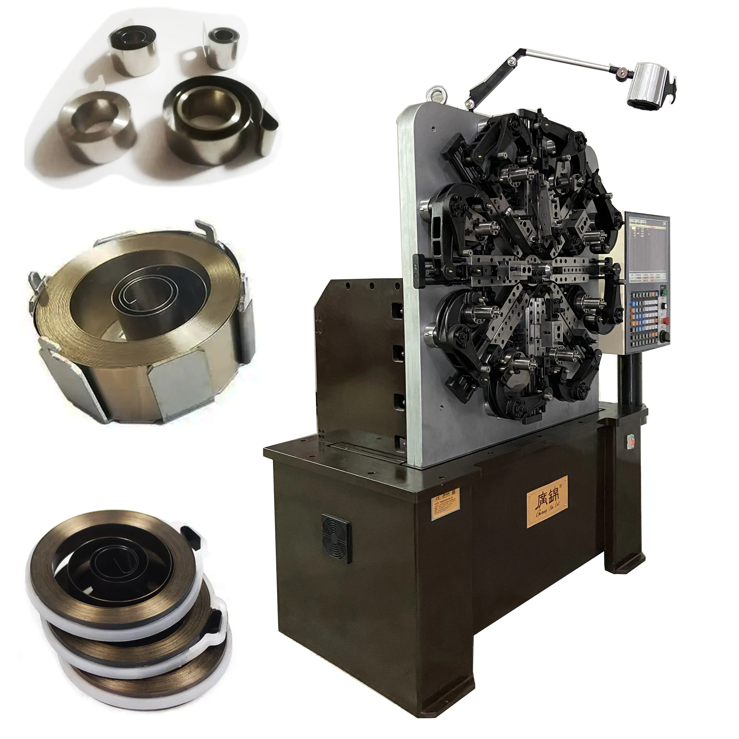4 Axis automatic spring forming machine for seat belt and tape measure spring wind up springs using in pocket watch