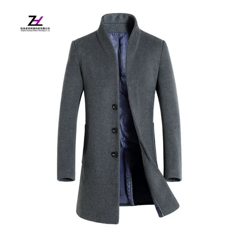 2022 Spring Men Casual Slim Fit Woolen Coat High Quality Trench Coats Down jacket