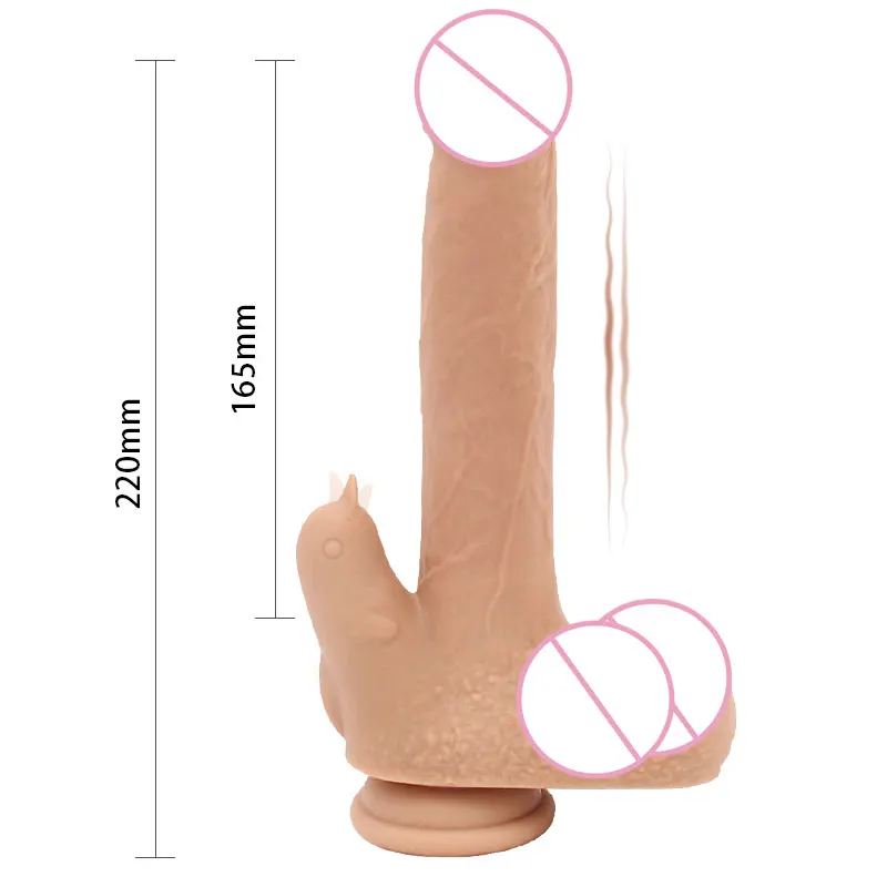 
wholesale Free Sample Realistic Silicone Penis Big Soft Telescopic Rotating Dildo for Women Adult Sex Toys 