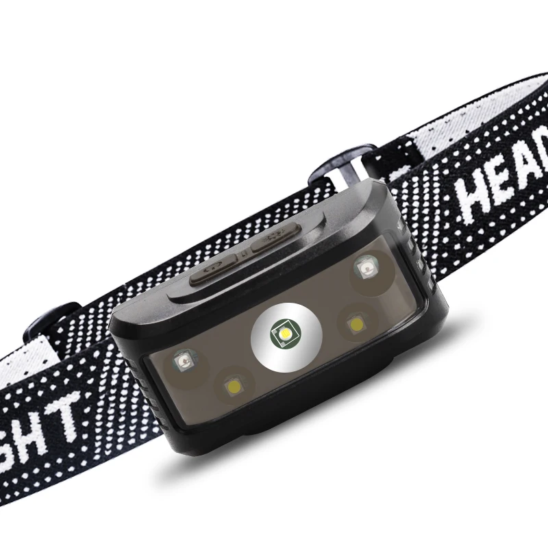 Mini Pocket Size Security Head Lamps Outdoor Running 45-degree Rechargeable LED Head Torch Headlamp With Strap
