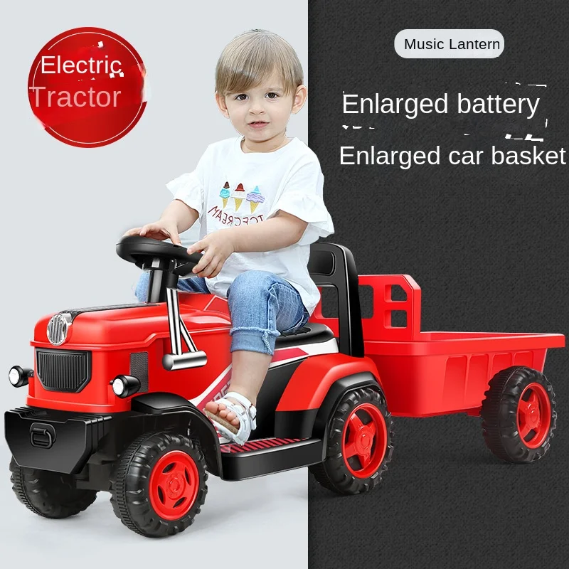 Children tractor electric six-wheel vehicles people can sit male and female baby baby battery toy car