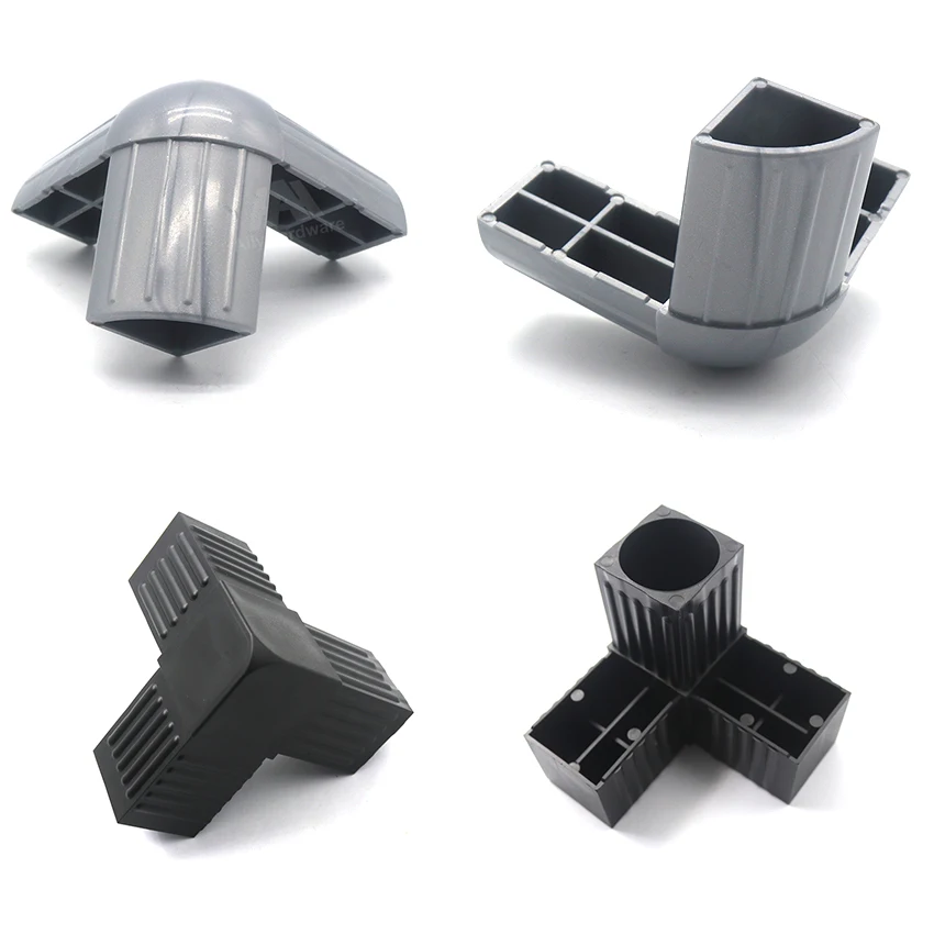 window hardware accessories 3 way aluminium square tube plastic corner connectors