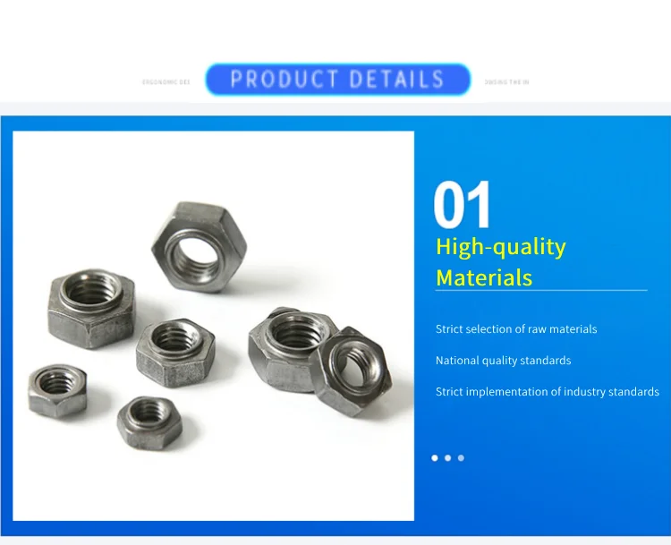 Zhijia Factory welding round nut iron square weld hexagon nuts lowes spot welding nut 1/8 steel