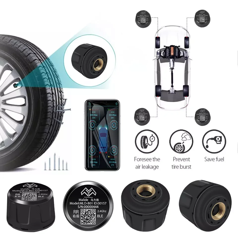 2022 Wholesale Ble TPMS Tyre Tire Pressure Monitoring System BLE 5.0 Tpms Digital 2.4ghz Tire Pressure Monitoring System