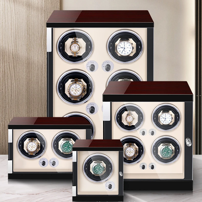 OLAI Unique Piano Paint Watch Winder Luxury Automatic Rotating Mechanical Watch Display Box