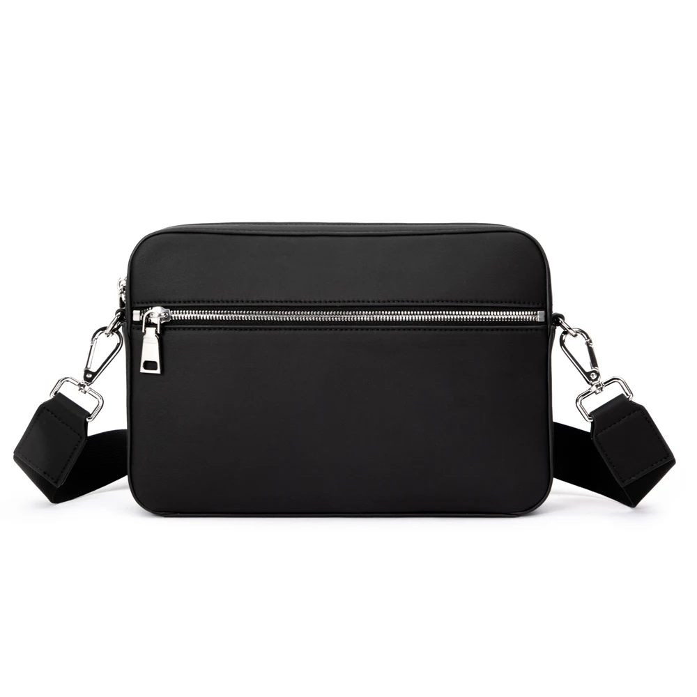 OEM Customizabe Brand Men Leather Messenger Side Bag Simple Luxury Chest Bag for Men Designer Shoulder Bag with Coin Pouch