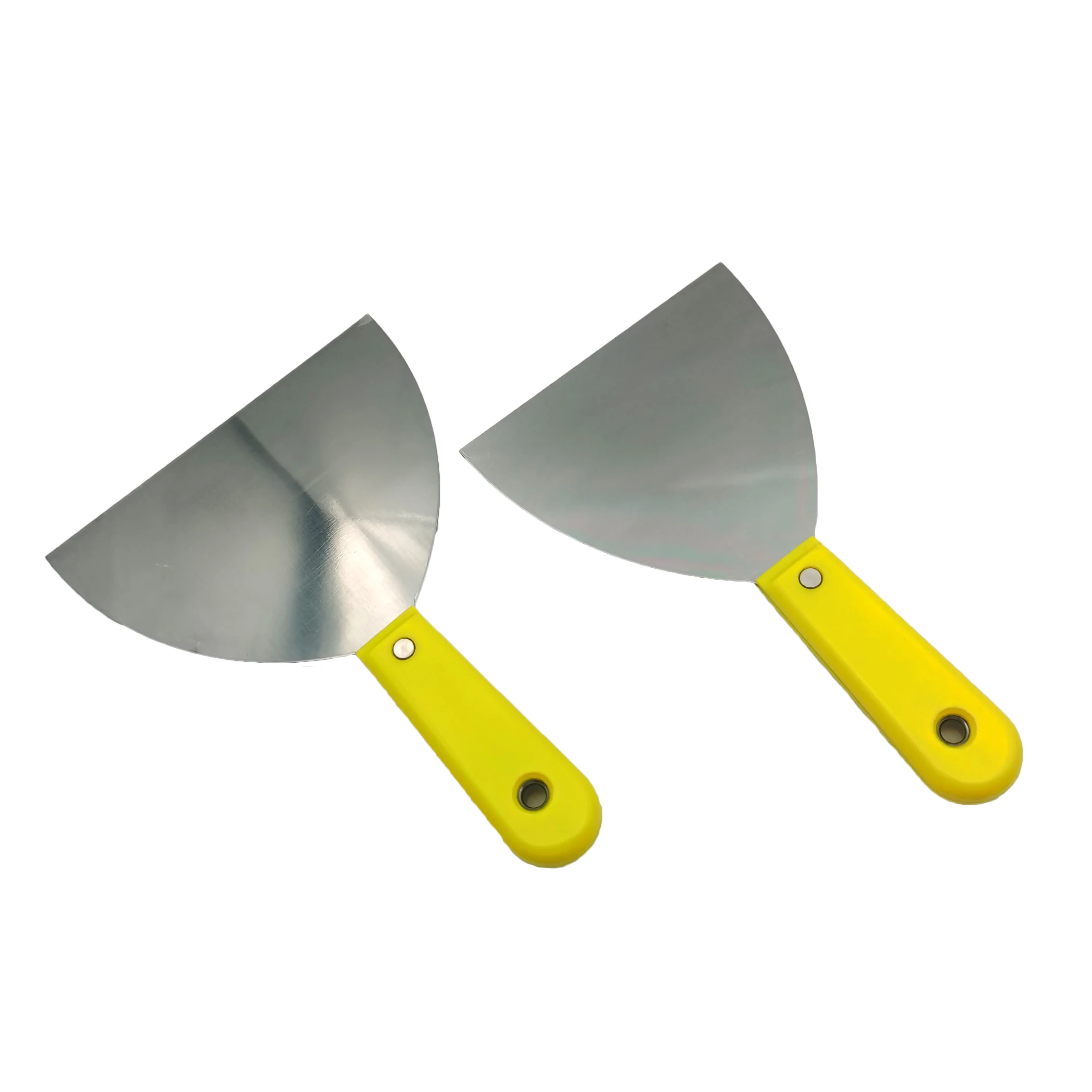 Yellow plastic handle stiff blade putty knife scraper for building renovation