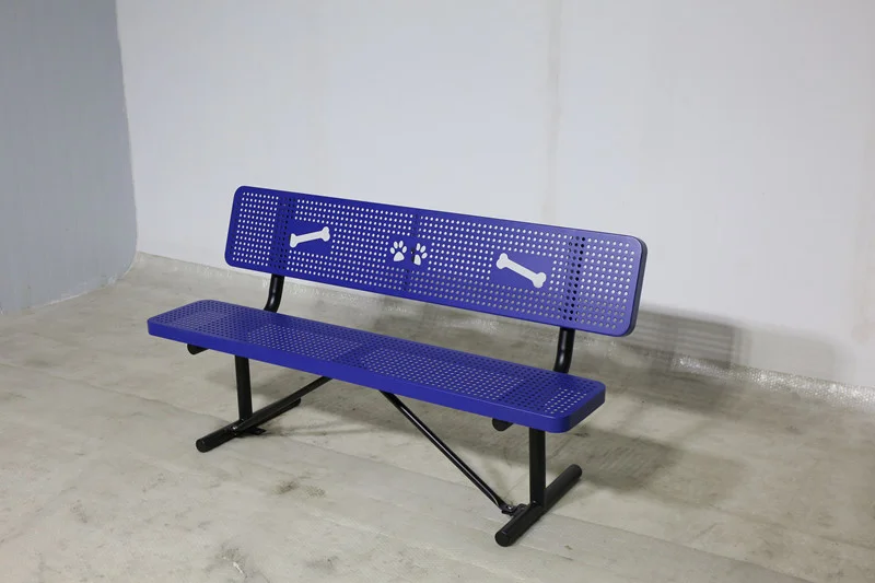 outdoor furniture dog paw print dog bones print steel bench seat outside park metal bench chair out door garden bench seating