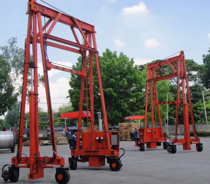 Diesel Motor Hydraulic STS Mini Portable Tower Container Lifting Gantry Crane Shipyard 10 Ton Single Girder Gantry Crane