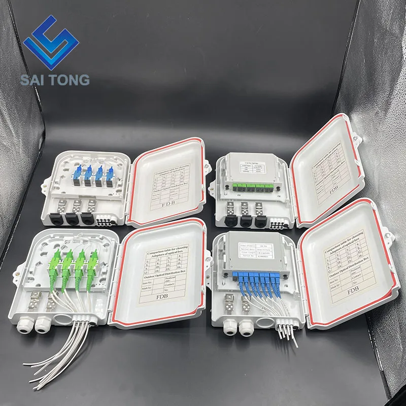 8 core fiber optic distribution box with 1:8 PLC splitter for indoor use FTTH FDB