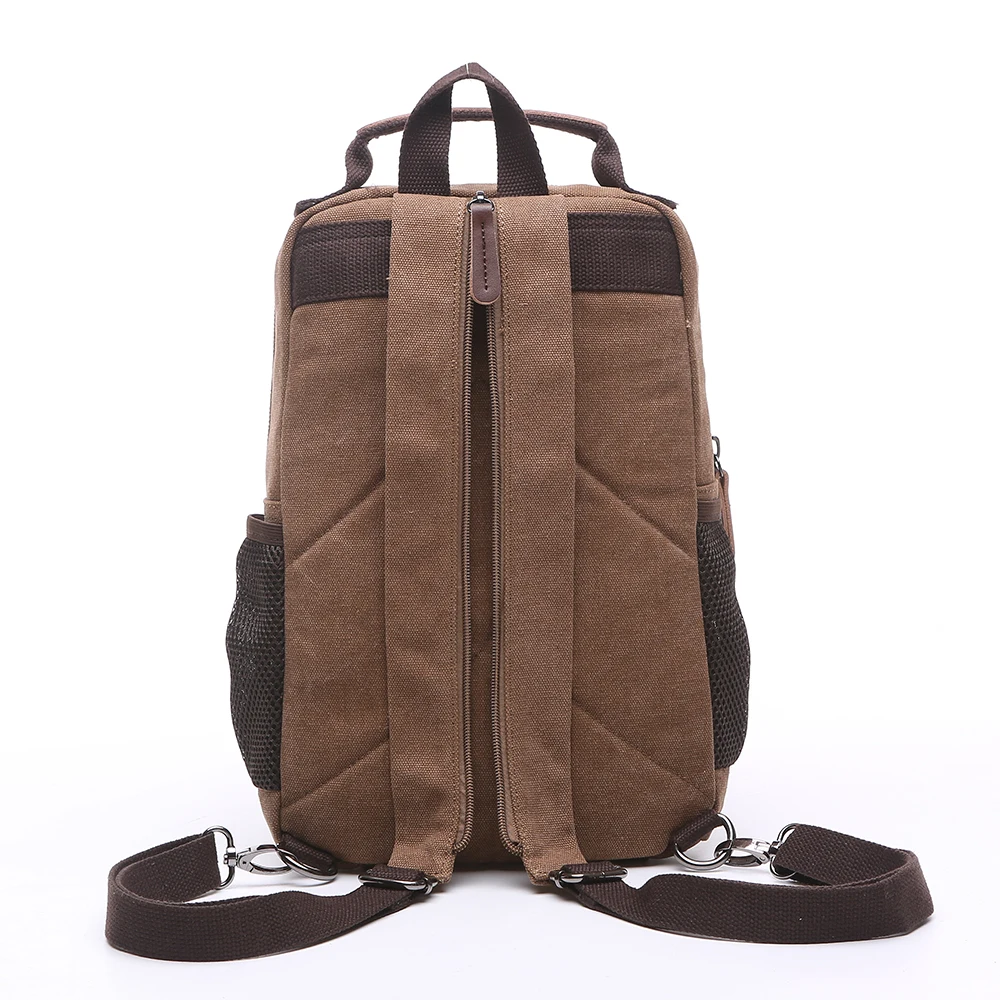 ZUOLUNDUO vintage hiking canvas back pack custom logo survival college bag backpack