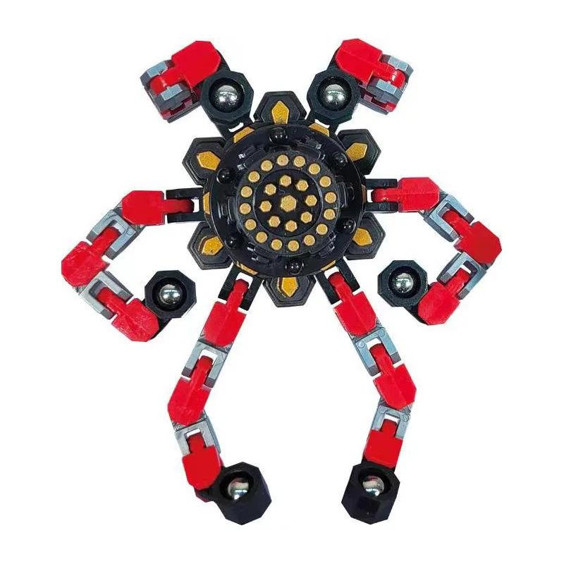 Transformed Fingertip Spinner Colorful Hand Toy Fidget Spinners Chain Toys Stress Relief Sensory Fingertip Toy Robot