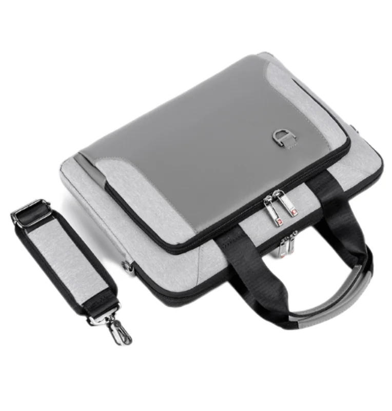 2023 New Factory Large Classic Briefcase Color Block Double Handle With Zipper