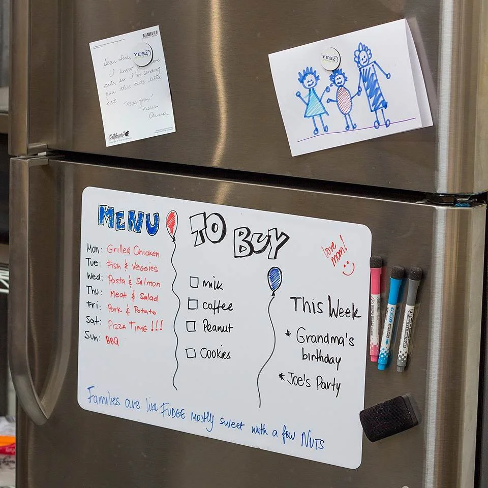 Magnetic Dry Erase bulletin White Board Sheet for Kitchen Fridge Soft A3 Magic Whiteboard
