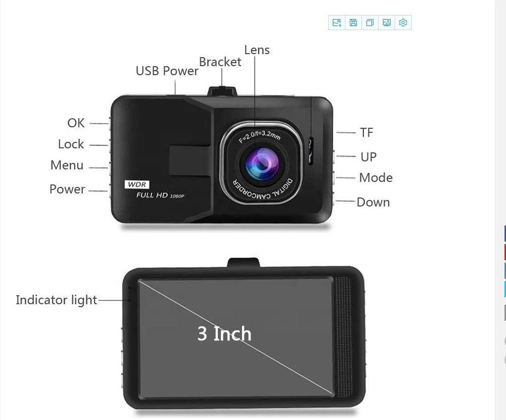 ADAS Car DVR Camera 1080P HD Night Vision Dash Cam 170 Degree Wide Angle USB Video Recorder Camera Auto Dashcam Two styles