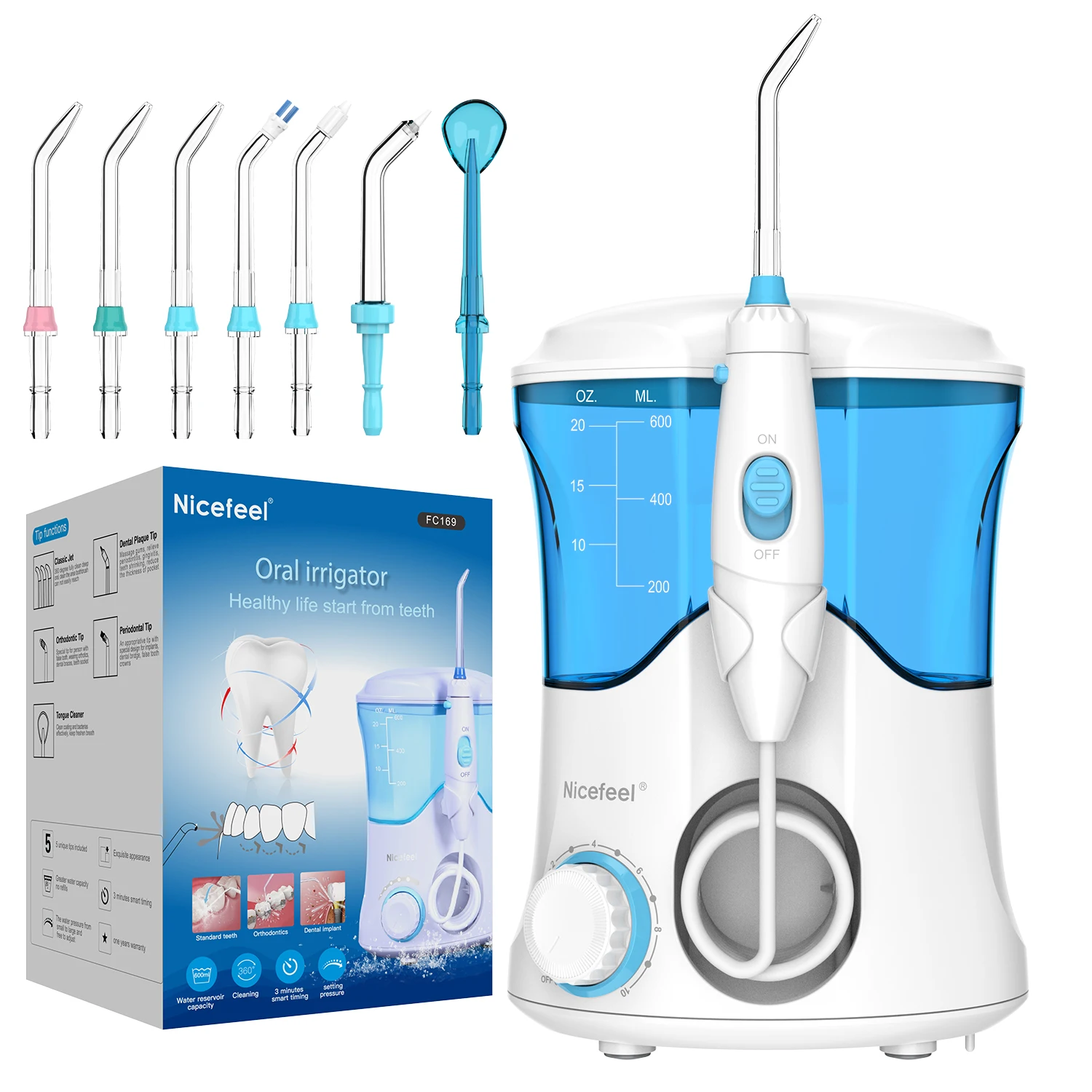 Best Selling 600ml Dental Water Flosser Products 2020 In USA Nicefeel Oral Irrigator Dental Water Jet oral Hygiene