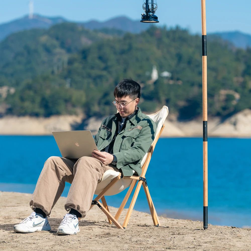 New Wood Chair Easy Folding Outdoor Camping Foldable Beech Chair Durable chair